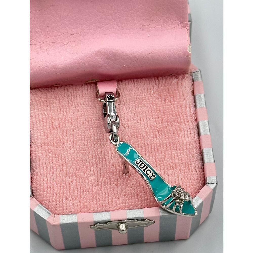 Juicy Couture High Heel Shoe Retired Enamel BOUDOIR Silver Bracelet Charm NWT